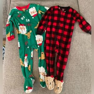 24M Christmas Fleece Footed Pajamas